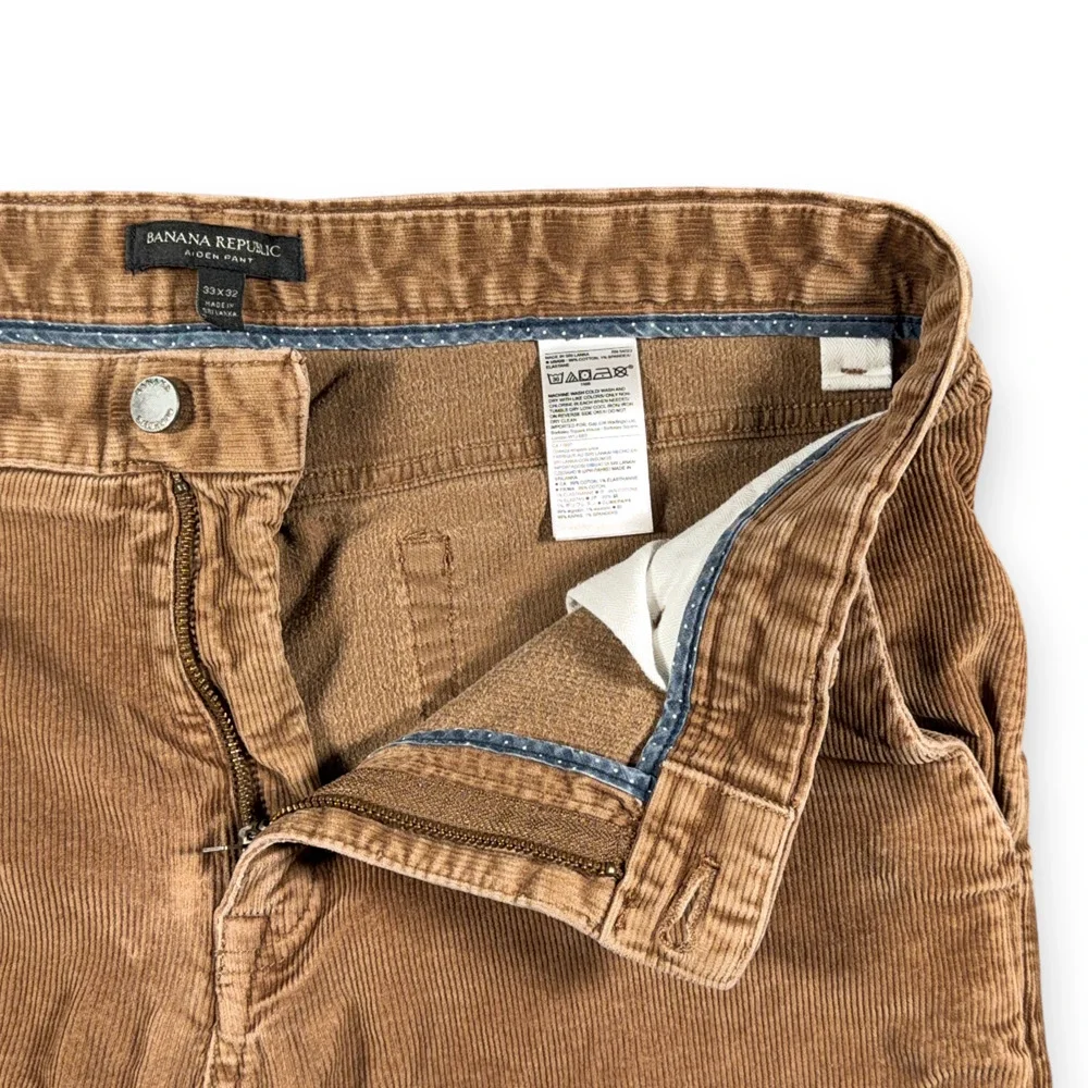 Banana Republic Pants Mens 33x31 Brown Corduroy Aiden Chino Casual 33x32 Tag